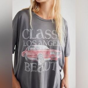 NWT FREE PEOPLE / The Laundry Room / Classic Beauty Retro Car Print Graphic Tee